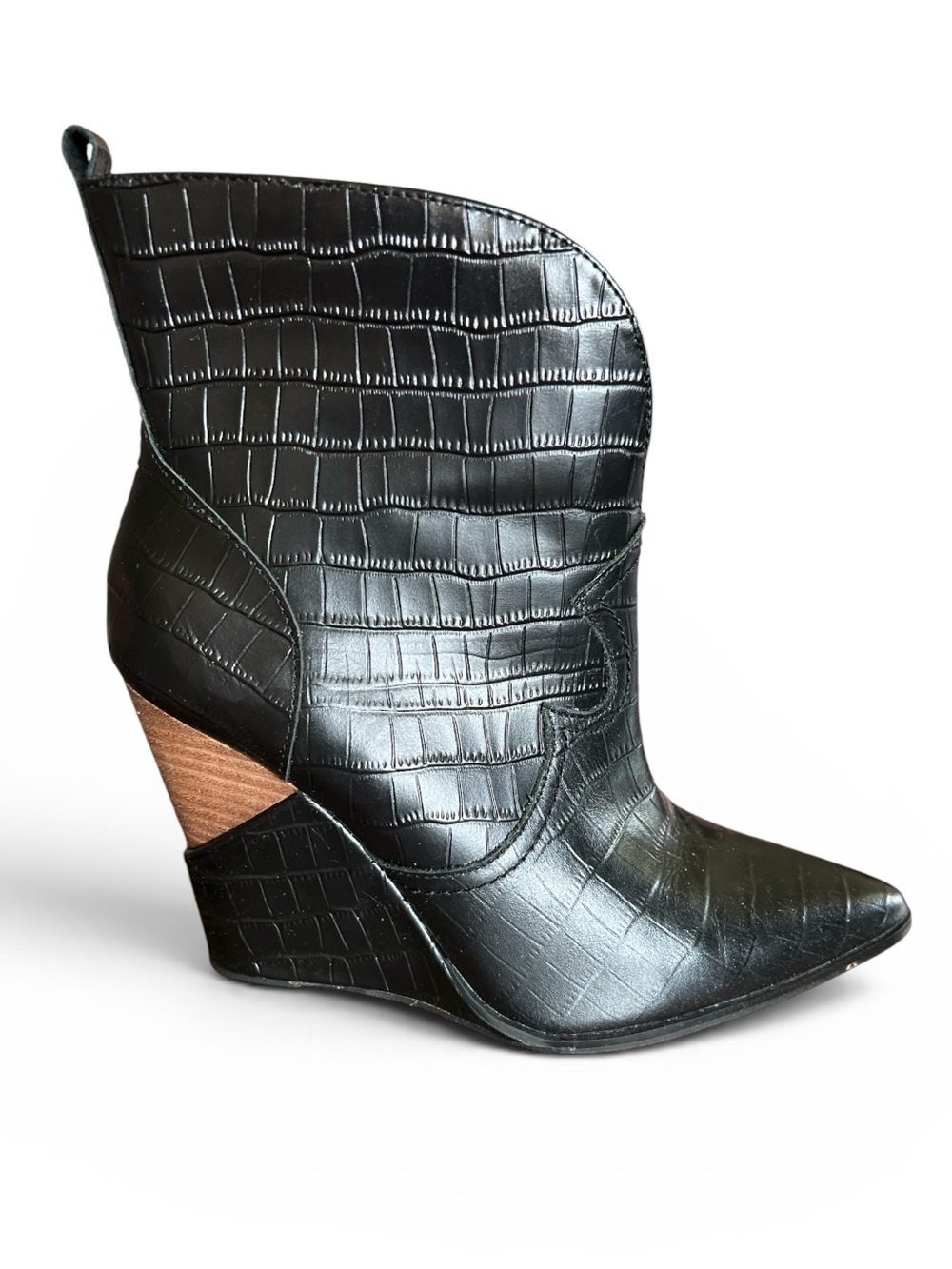 Jessica Simpson Size 9 Black Hilrie Western Booties Wedge Heel